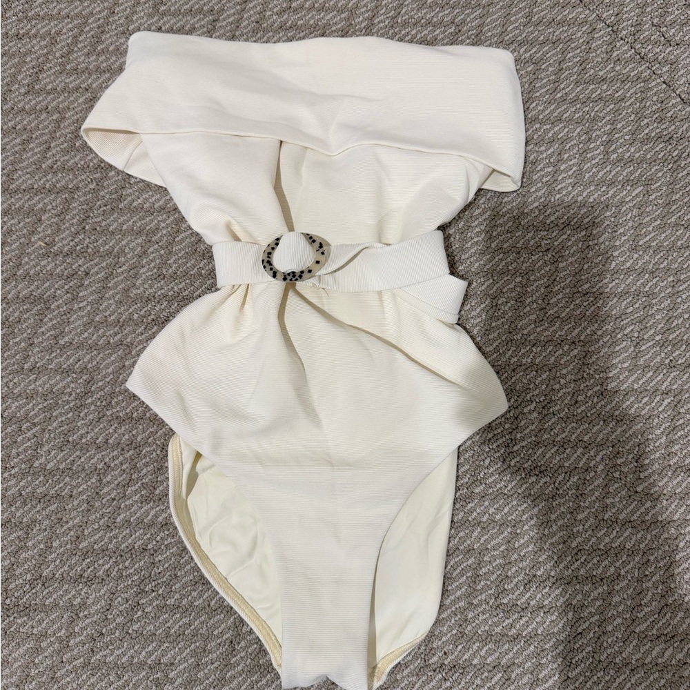 Elegant Cream One-Piece Swimsuit